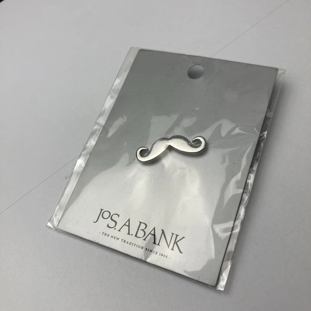 Jos A Bank Mustache Advertising Lapel‎ Tie Pin On Original Cards